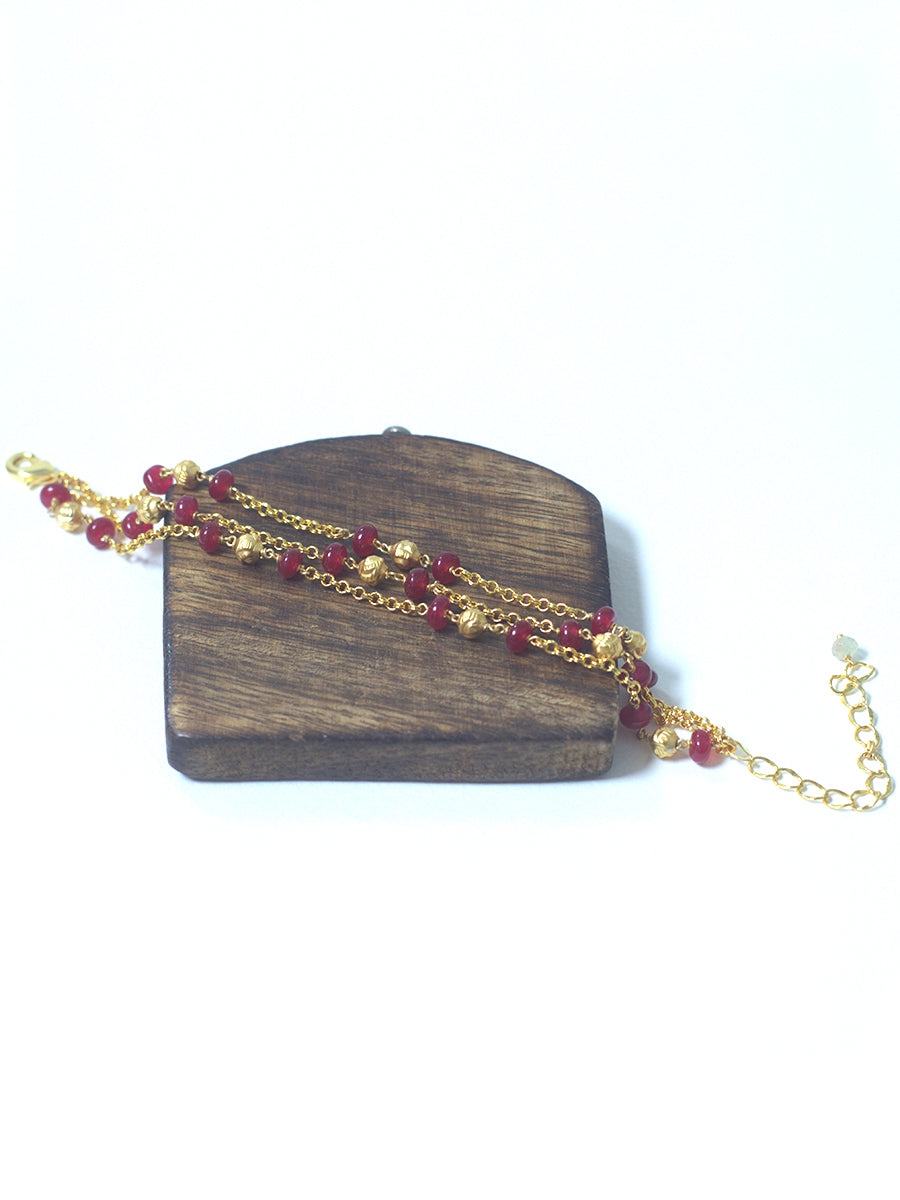 Chain Bracelet(Dark Pink)