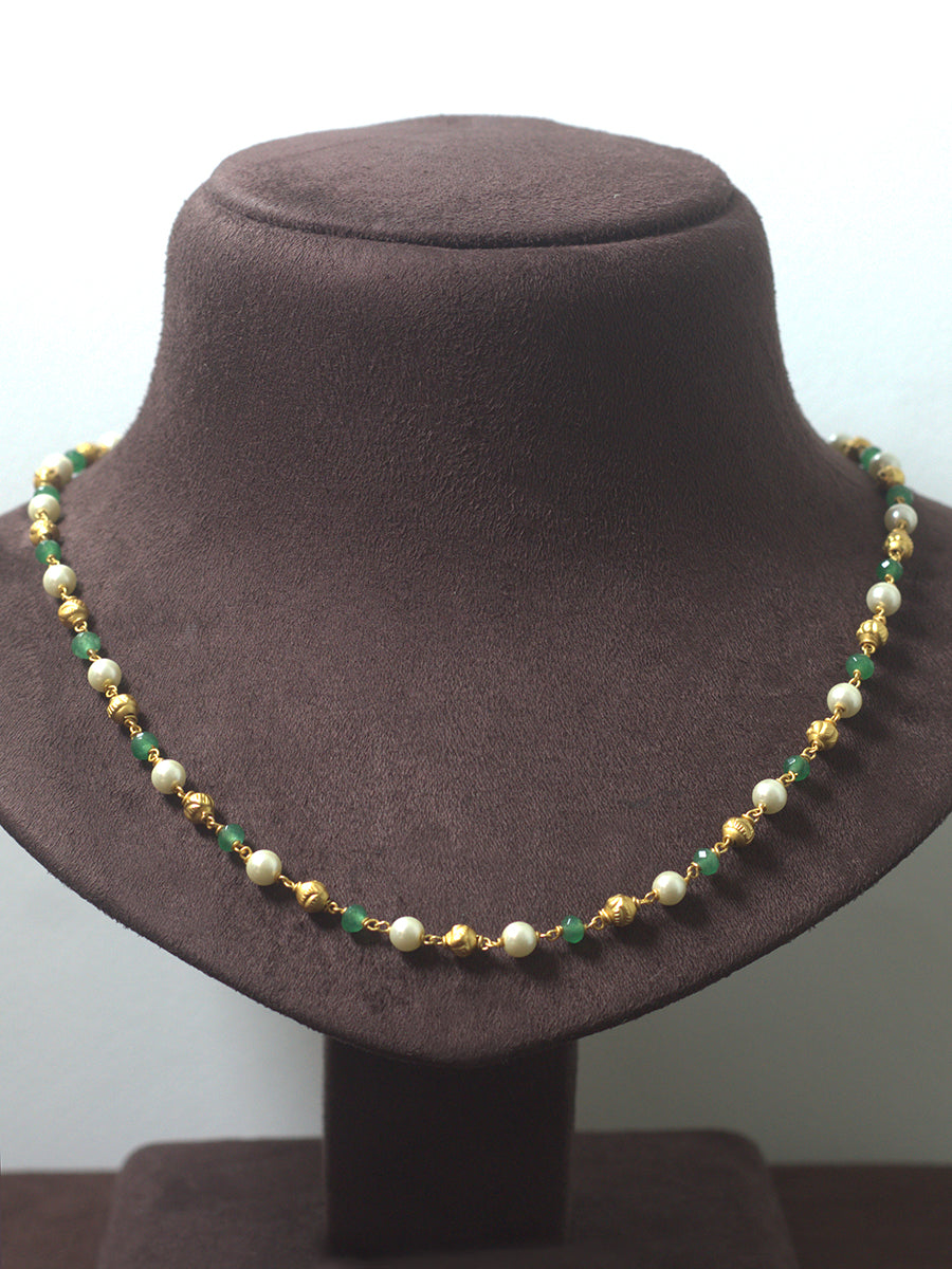 Pearl Gold Ball Neckpiece(green)