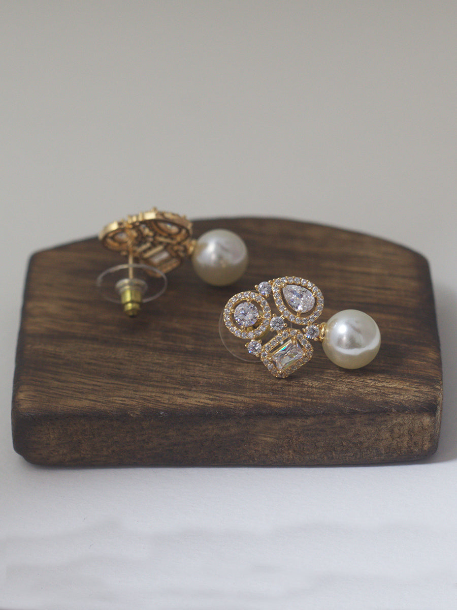 Pearl Cz Earrings