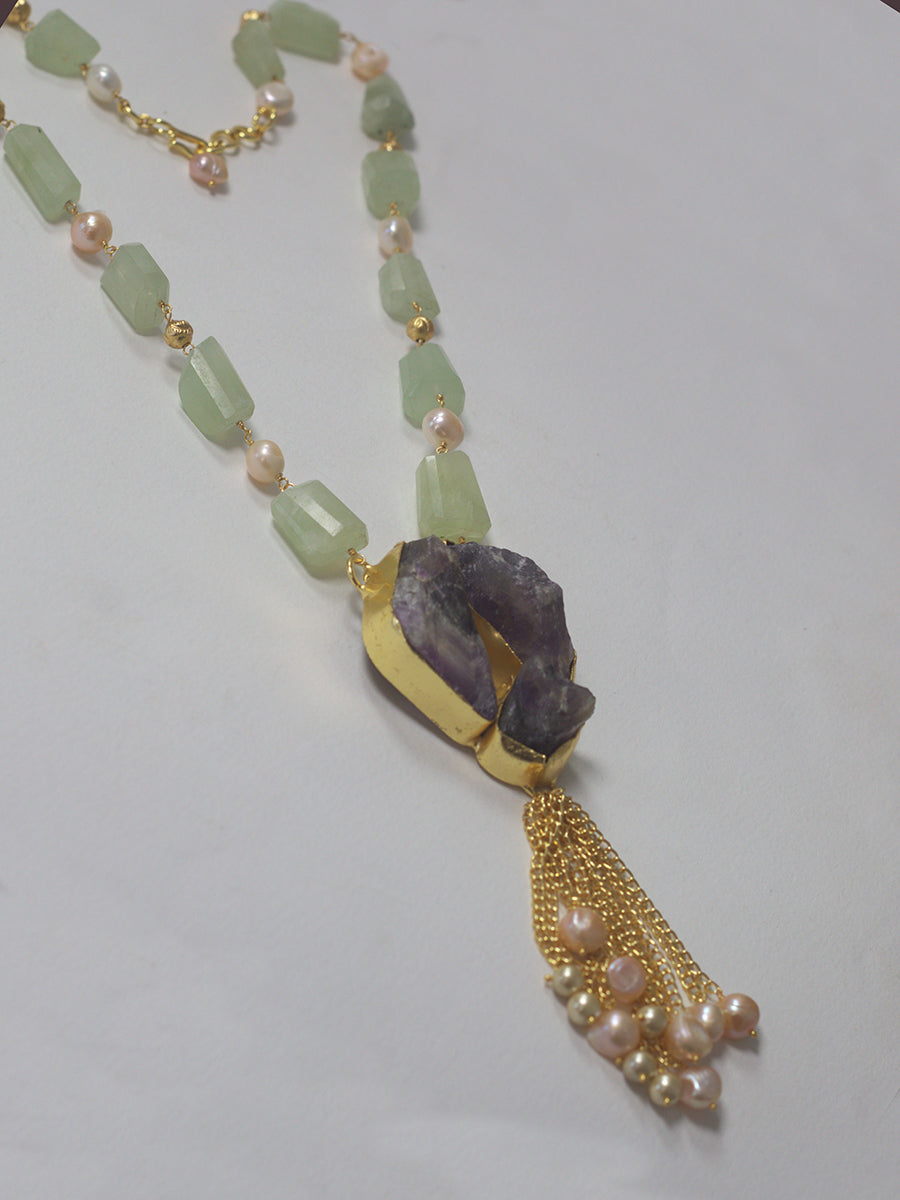 Prehnite Amethyst Neckpiece