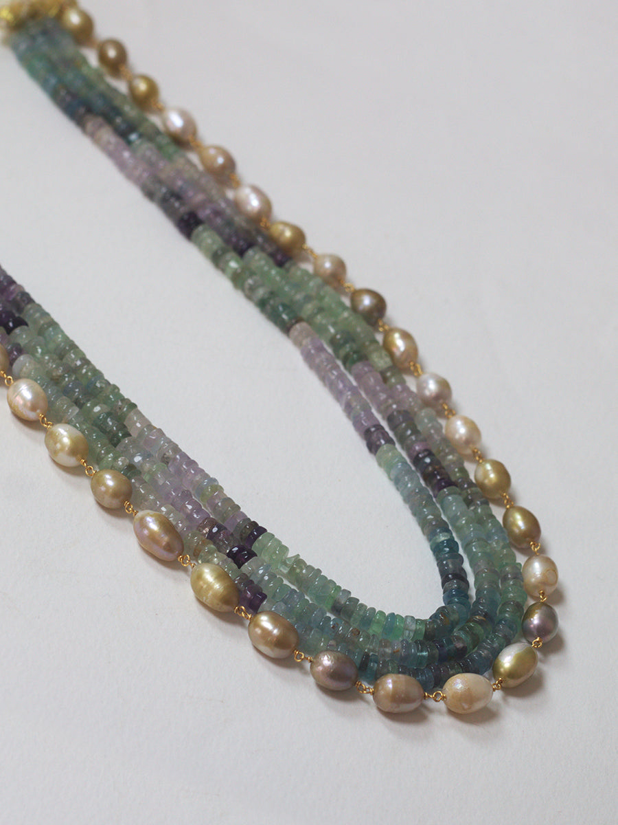 Fluorite Pearl Neckpiece