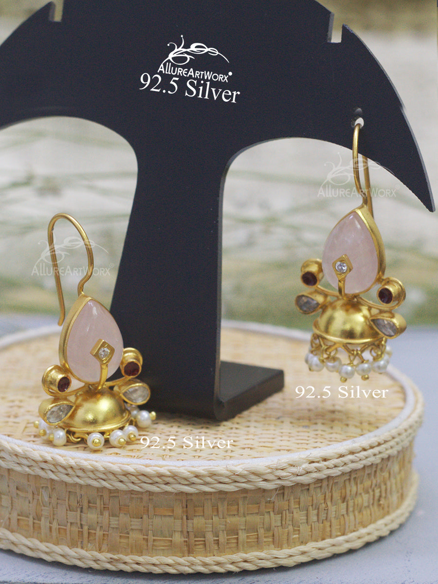 Ruzova Silver Jhumkis