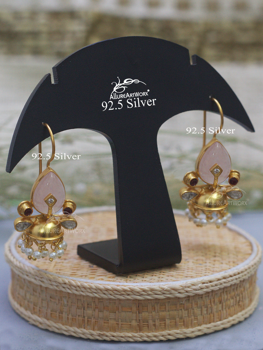 Ruzova Silver Jhumkis