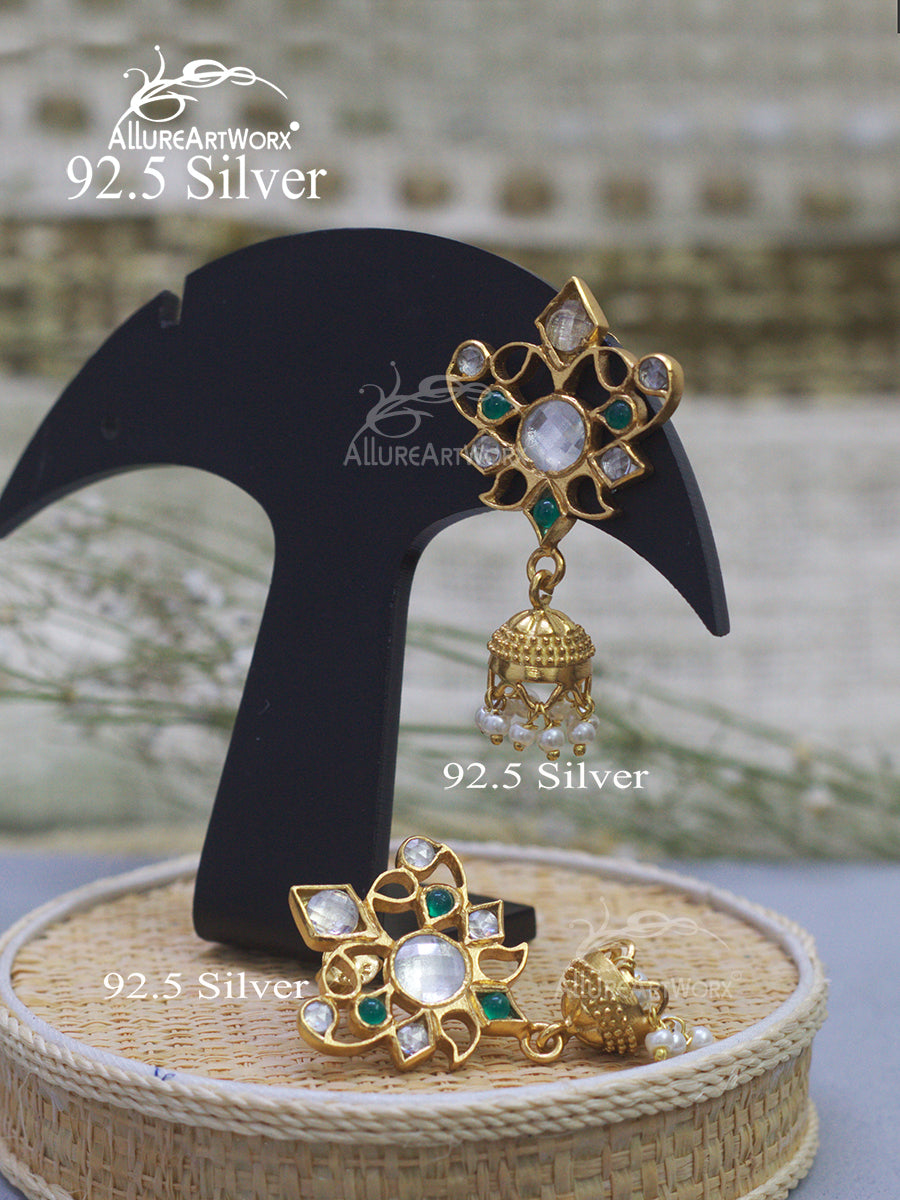Kiva Silver Jhumkis