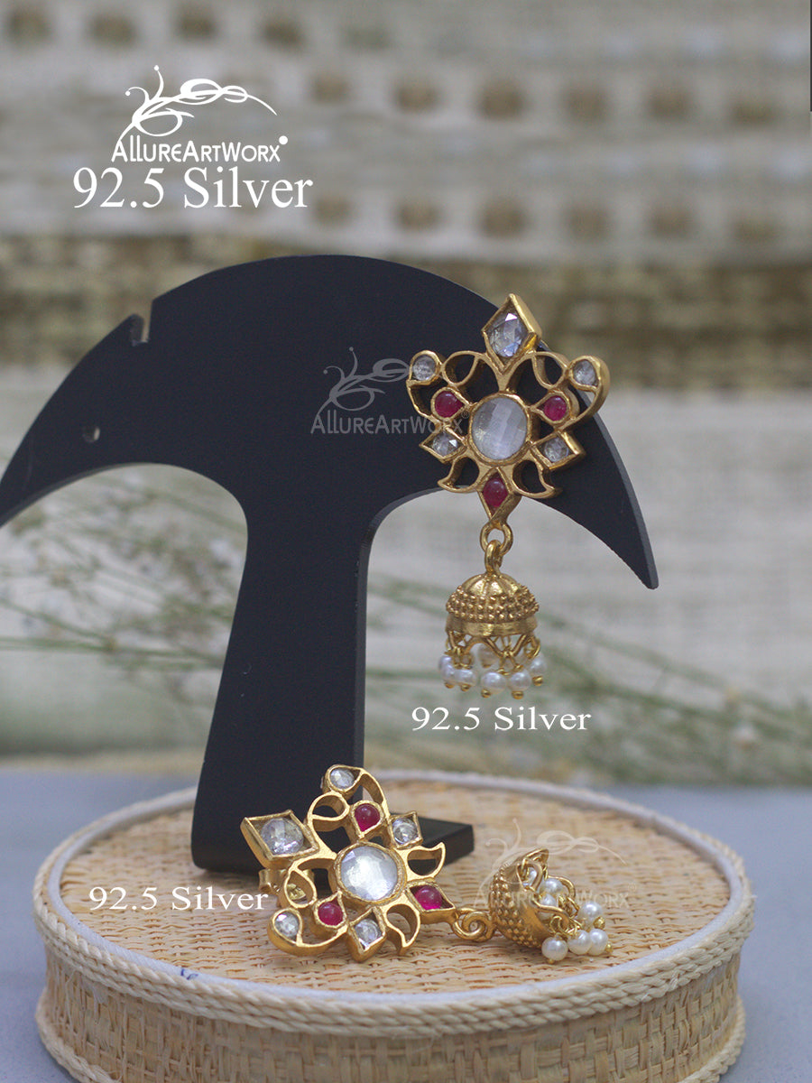 Kiva Silver Jhumkis