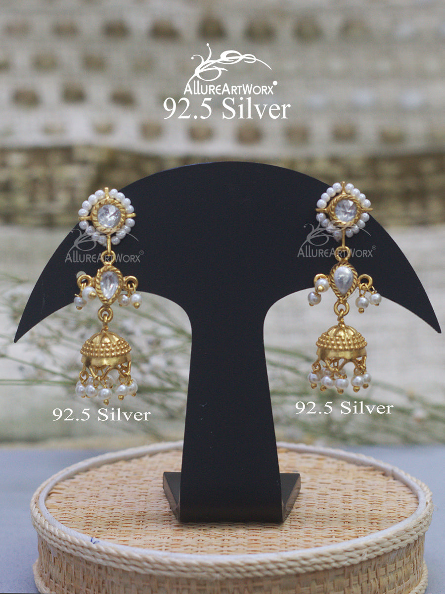 Auriane Silver Jhumkis