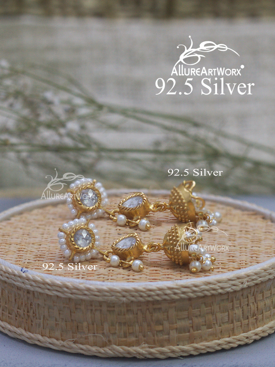 Auriane Silver Jhumkis