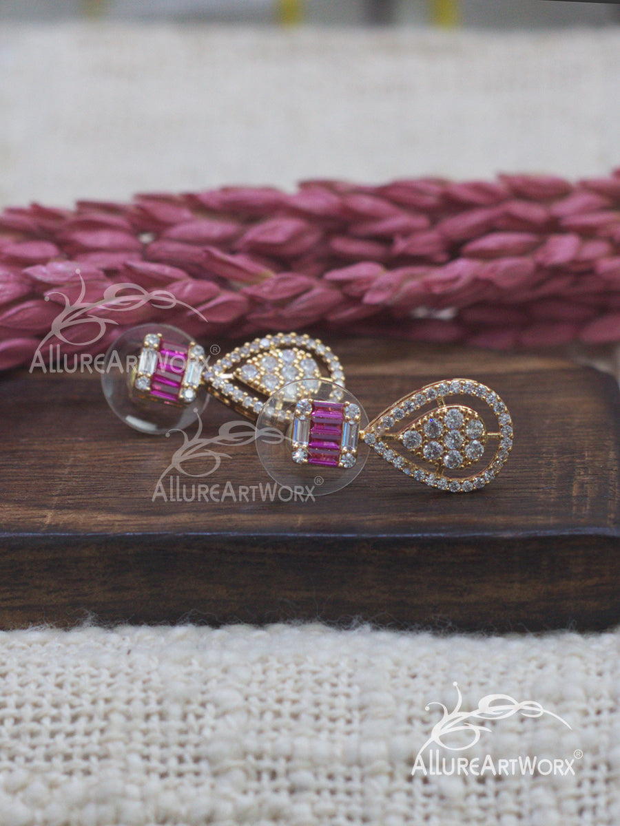 Colourful Earrings(dark pink)