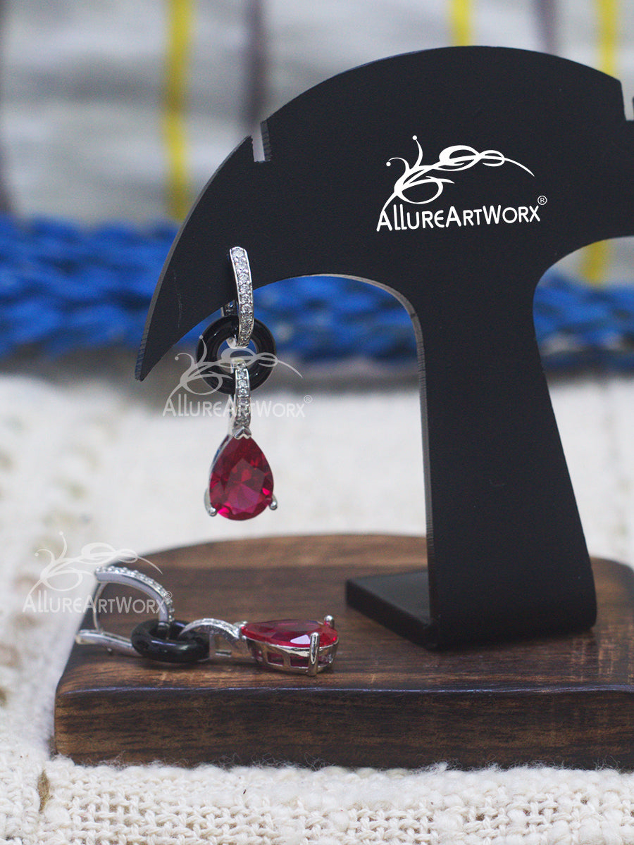 Colourful Earrings(Dark pink)