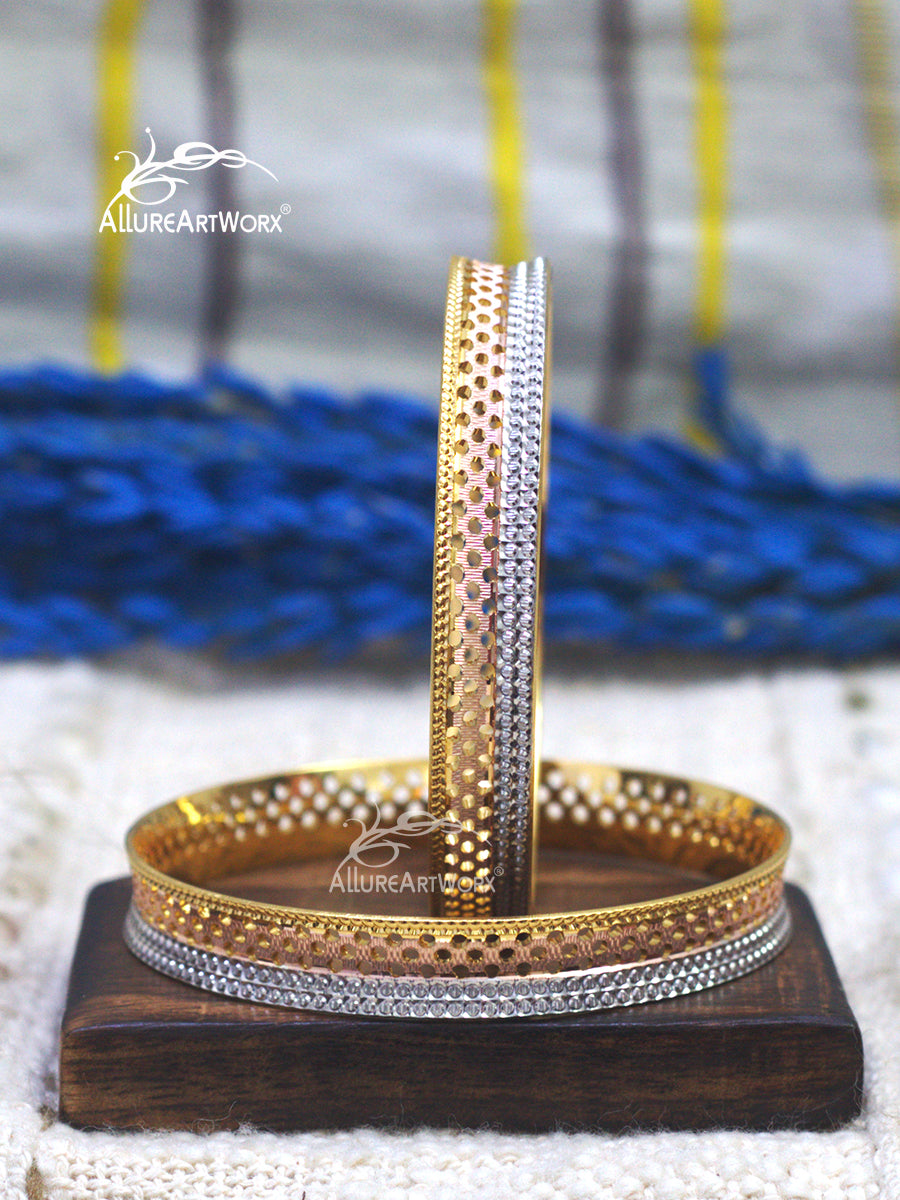 Cutwork Bangles(Three-tone)