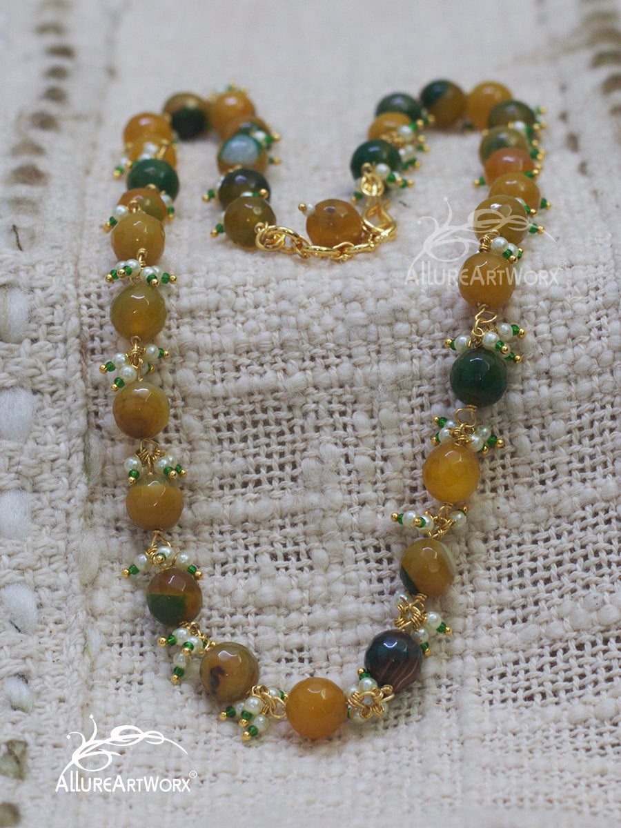 Yellow Green Agate Neckpiece
