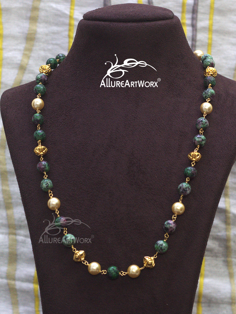 Zoisite Pearl Neckpiece