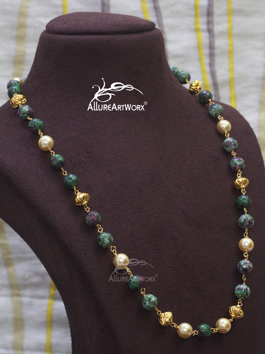 Zoisite Pearl Neckpiece