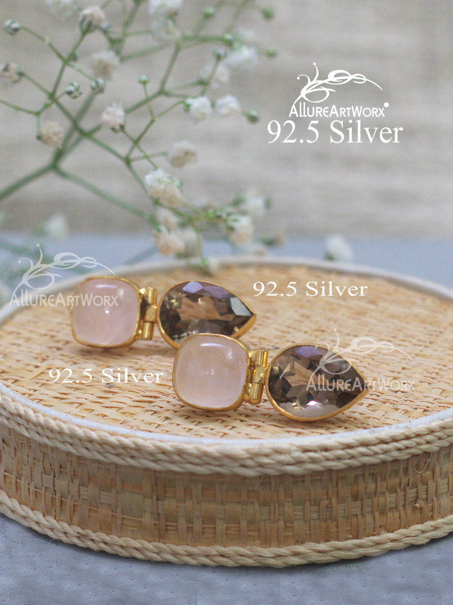 Quartz Silver Earrings