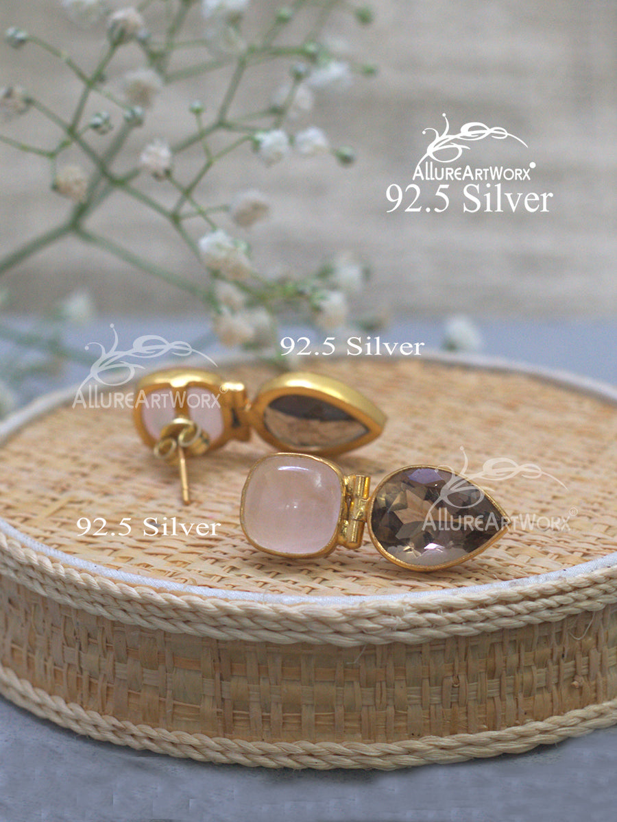 Quartz Silver Earrings