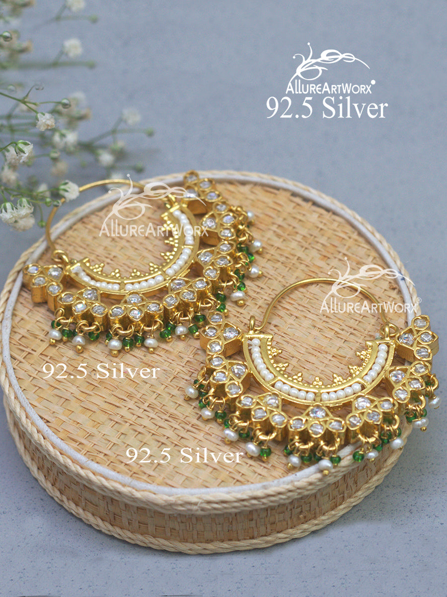 Aadhira Silver Earrings(2 way)