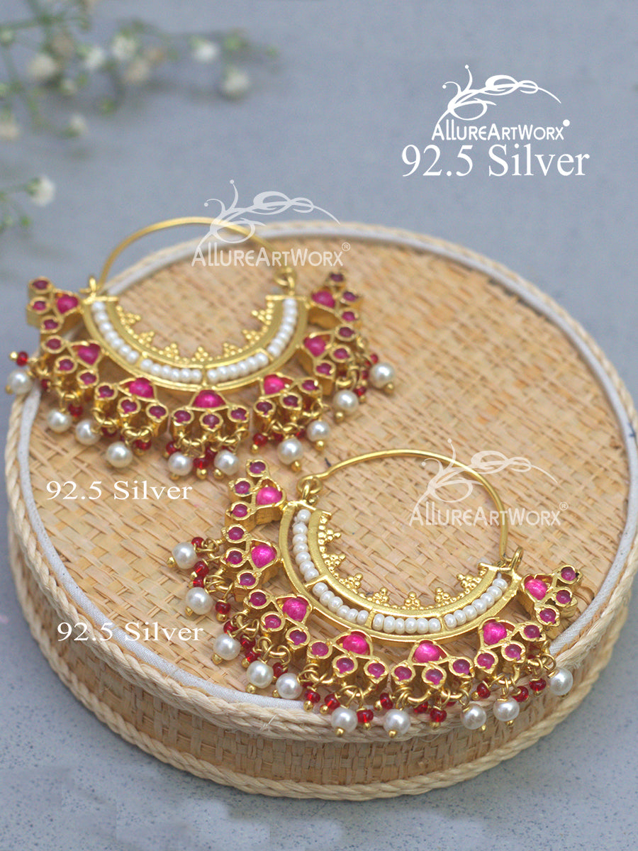 Aadhira Silver Earrings(2 way)