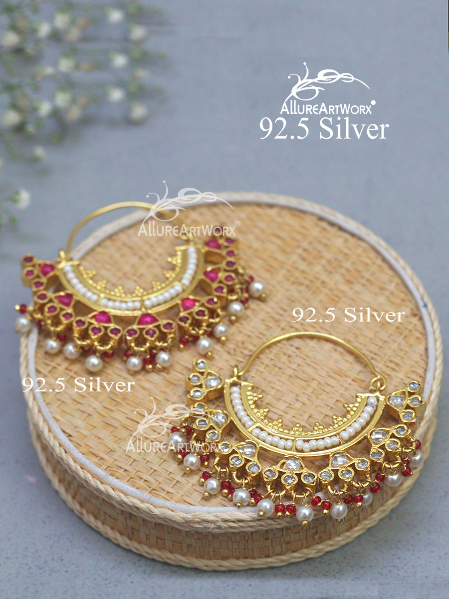 Aadhira Silver Earrings(2 way)