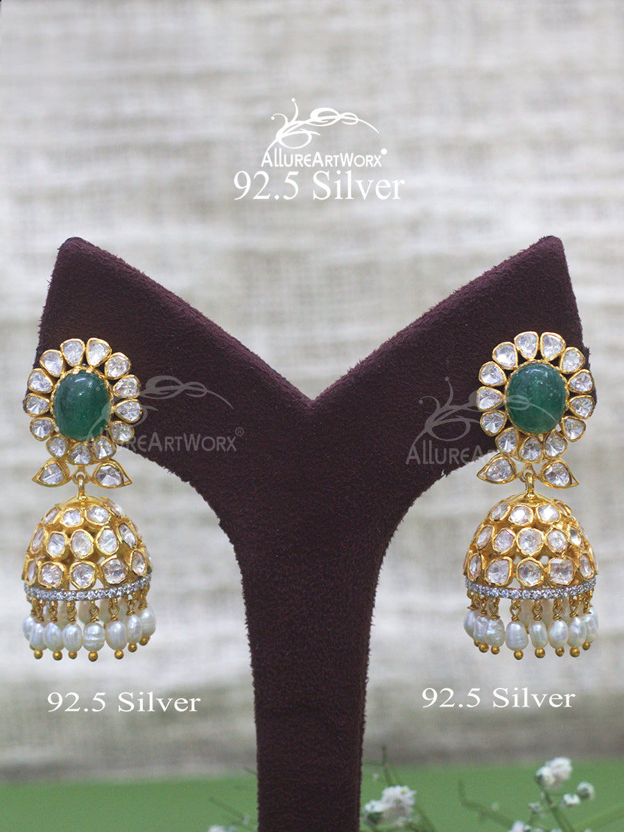 Florence Silver Jhumkas