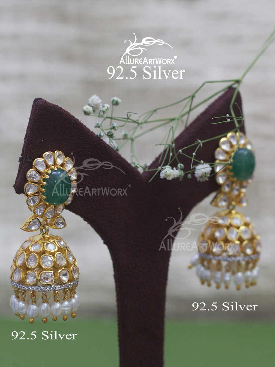 Florence Silver Jhumkas