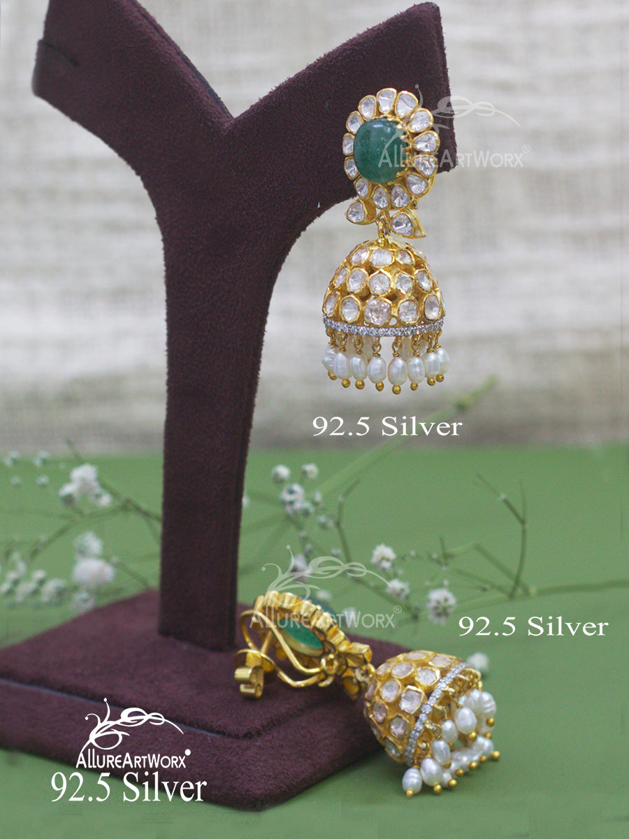 Florence Silver Jhumkas
