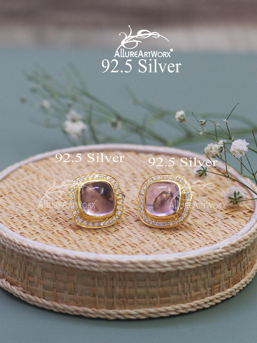 Amethyst Silver Earrings