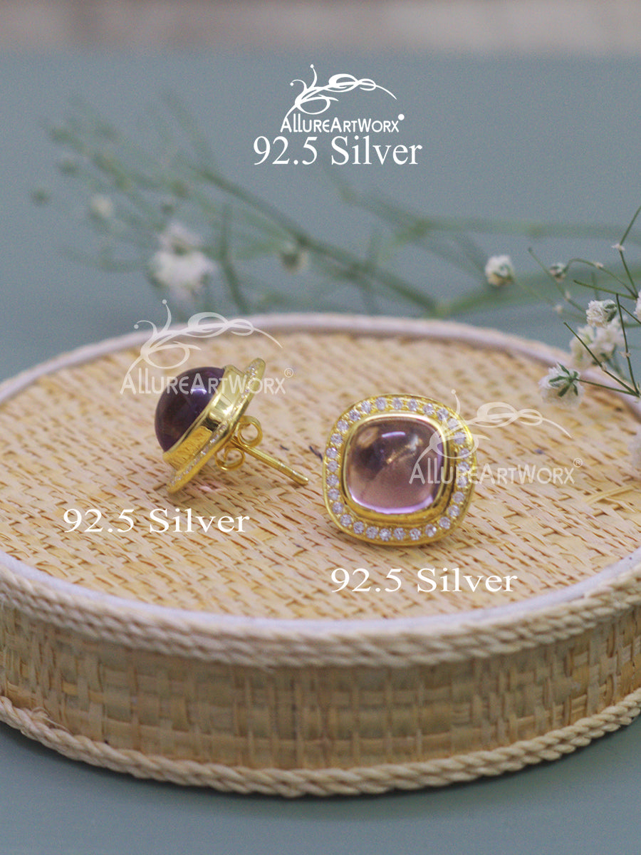 Amethyst Silver Earrings