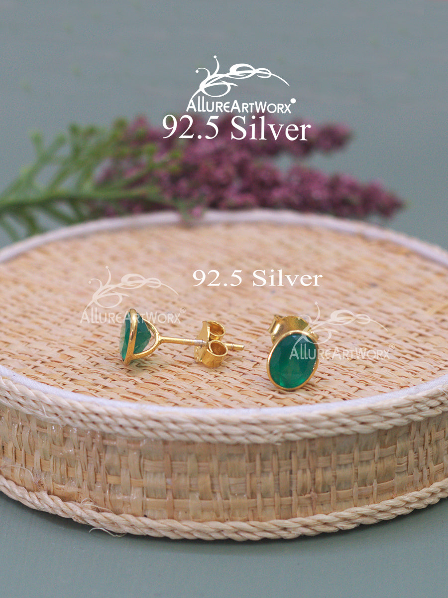 Onyx Silver Earrings