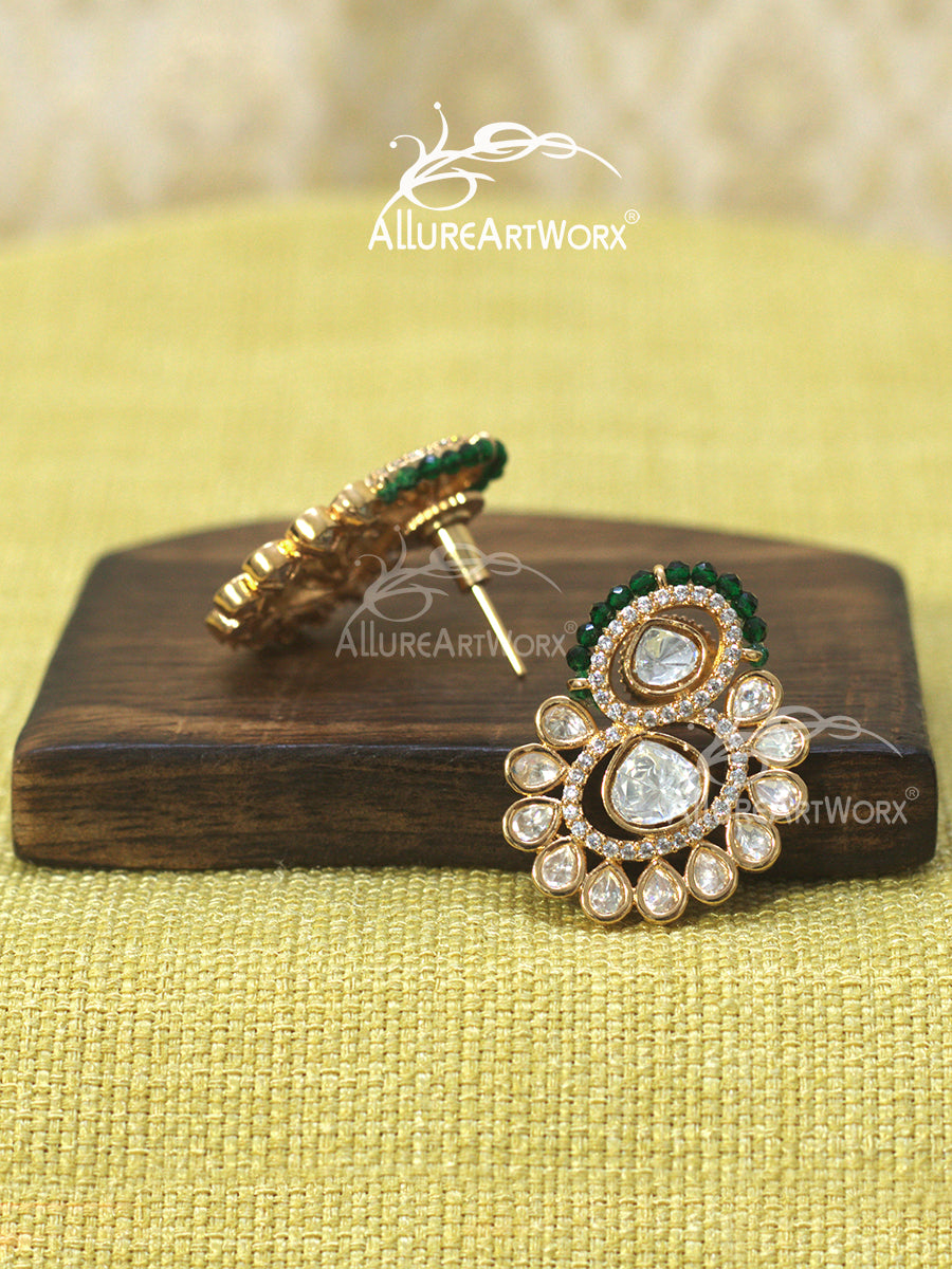 Kundan Earrings(green)