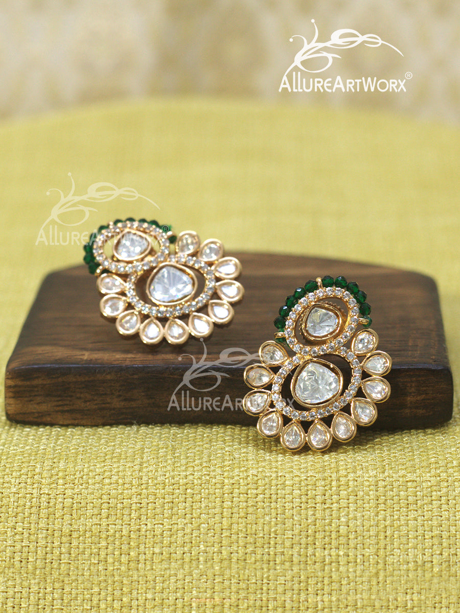 Kundan Earrings(green)