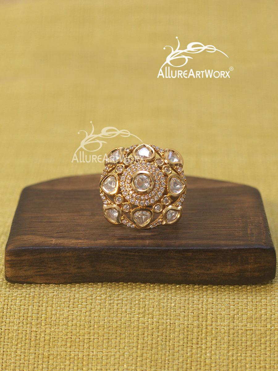 Kundan Cz Ring