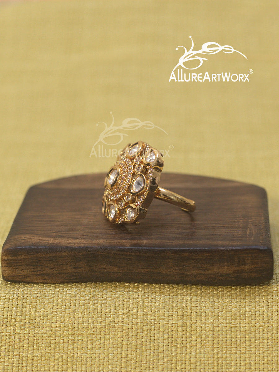 Kundan Cz Ring