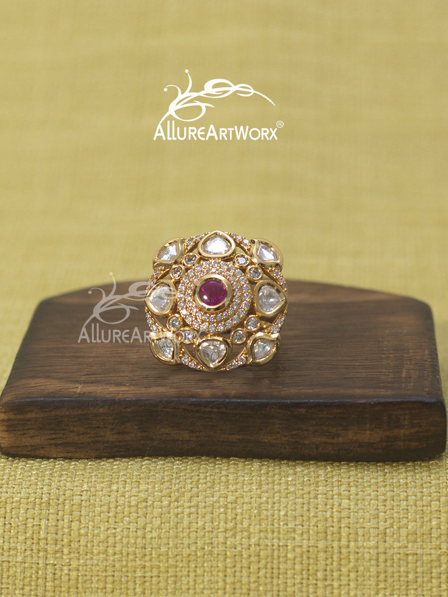 Kundan Cz Ring