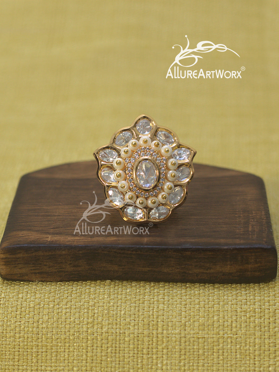 Kundan Cz Ring