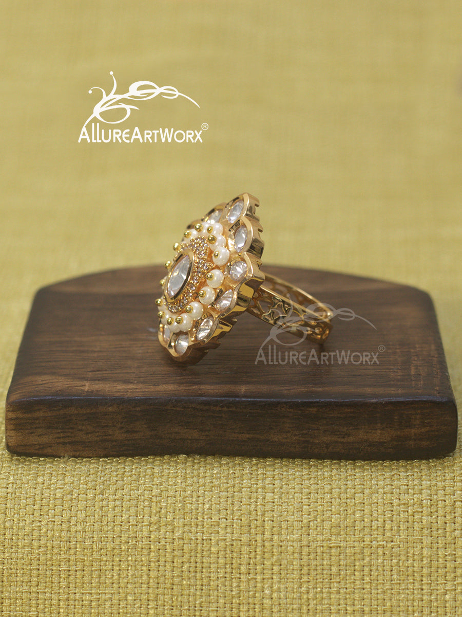 Kundan Cz Ring