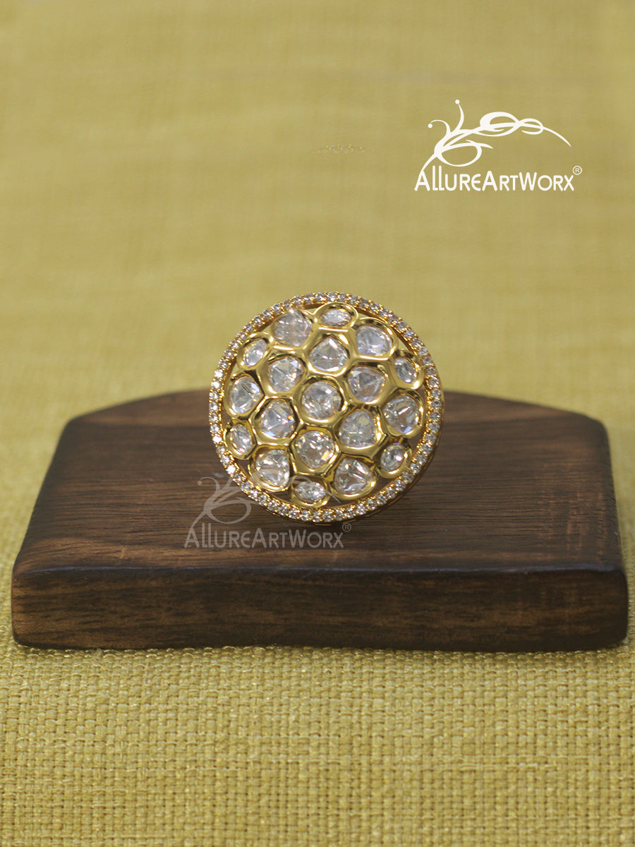 Kundan Cz Ring