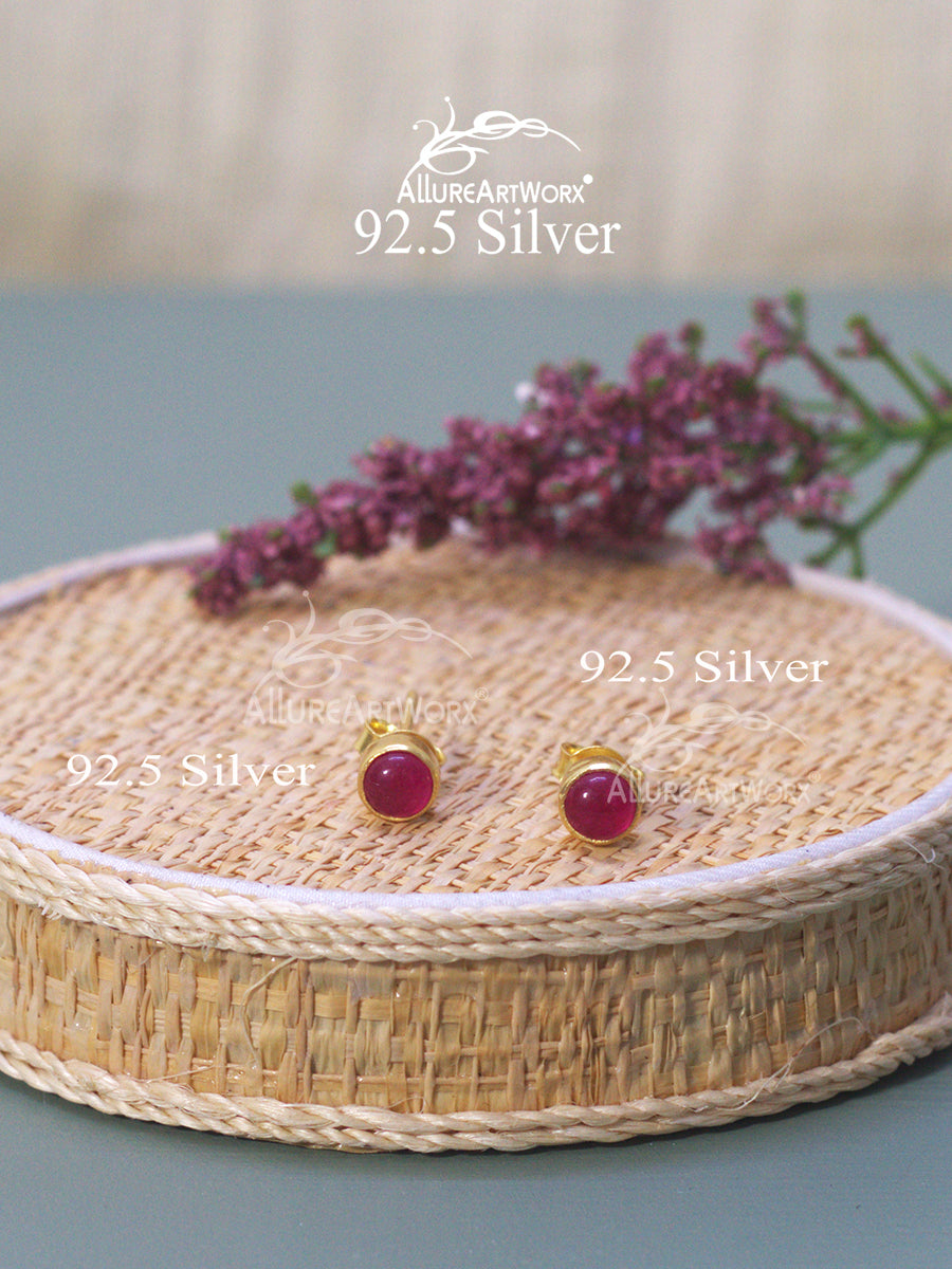 Carmine Silver Earrings(small)