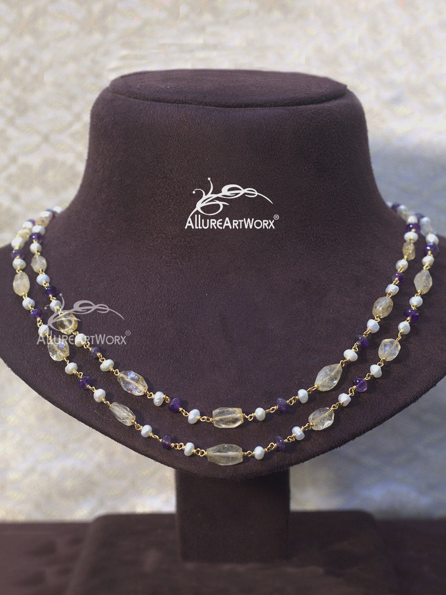 Citrine Amethyst Neckpiece