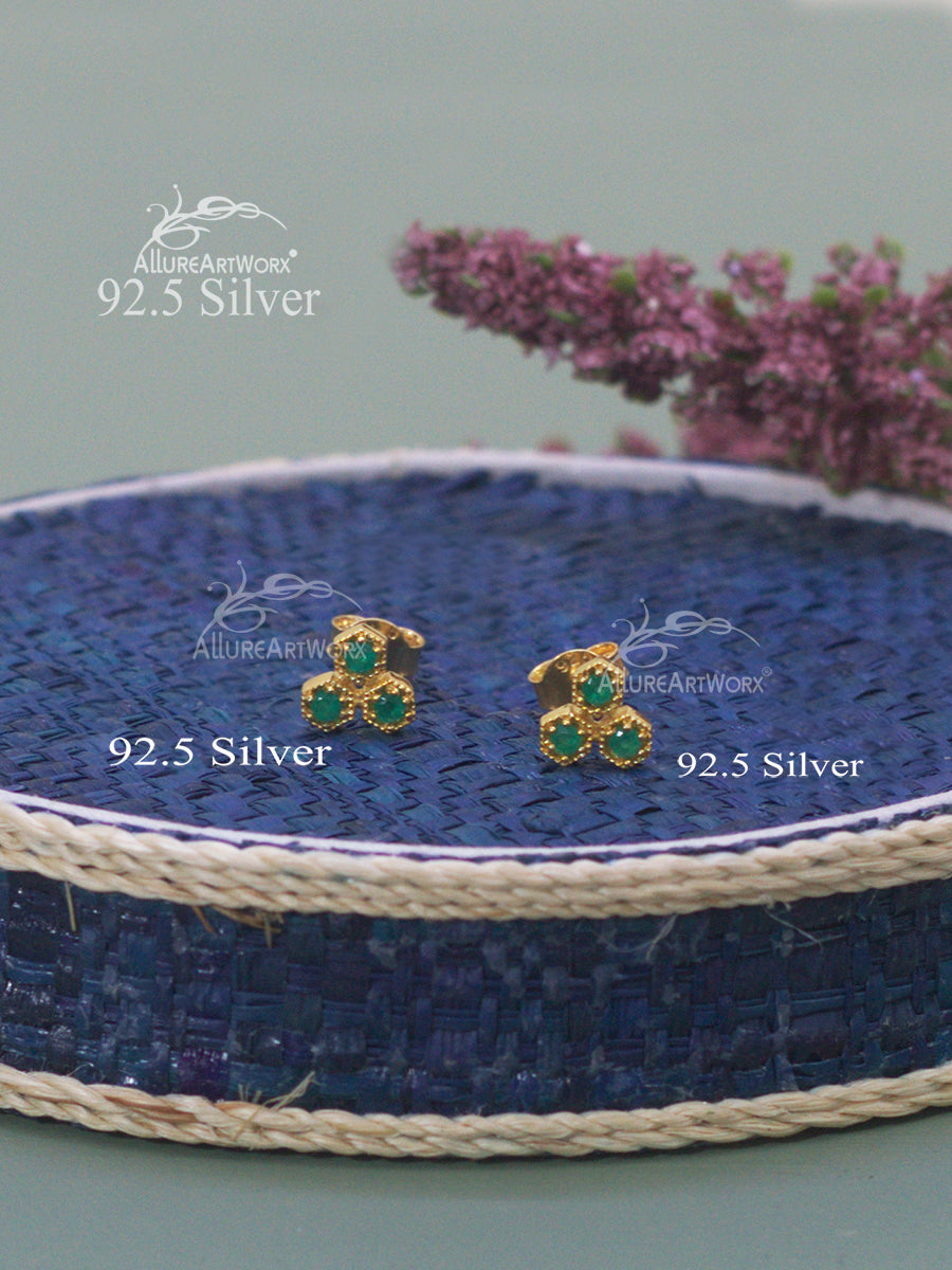 Anabel Silver Earrings(small-green)