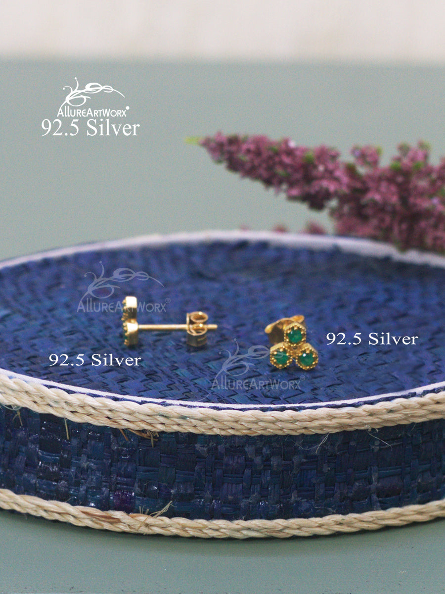 Anabel Silver Earrings(small-green)