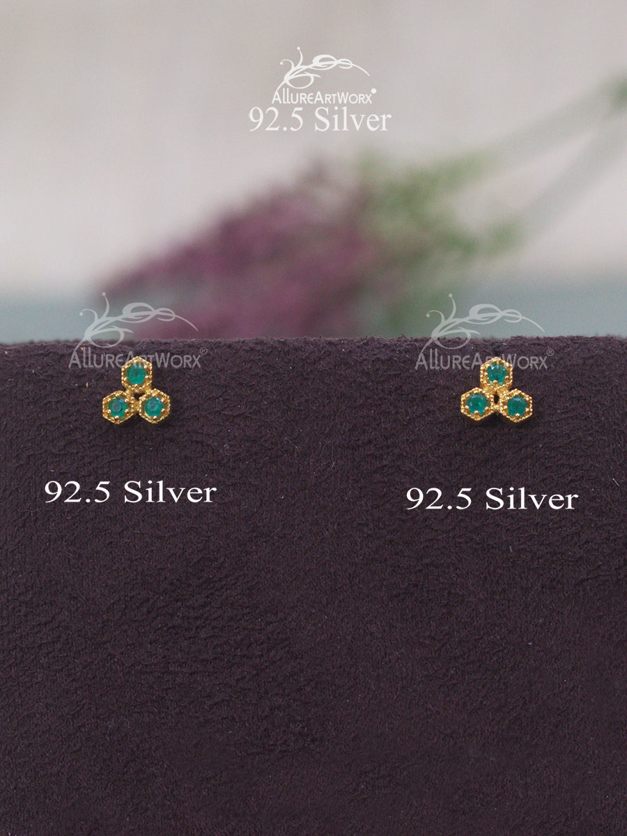 Anabel Silver Earrings(small-green)