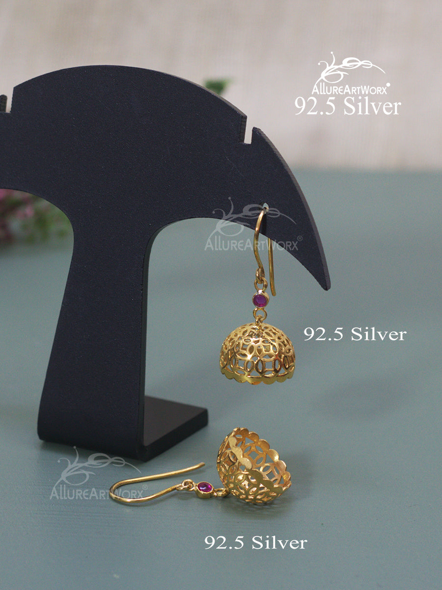 Myan Silver Jhumkis(Hooks)