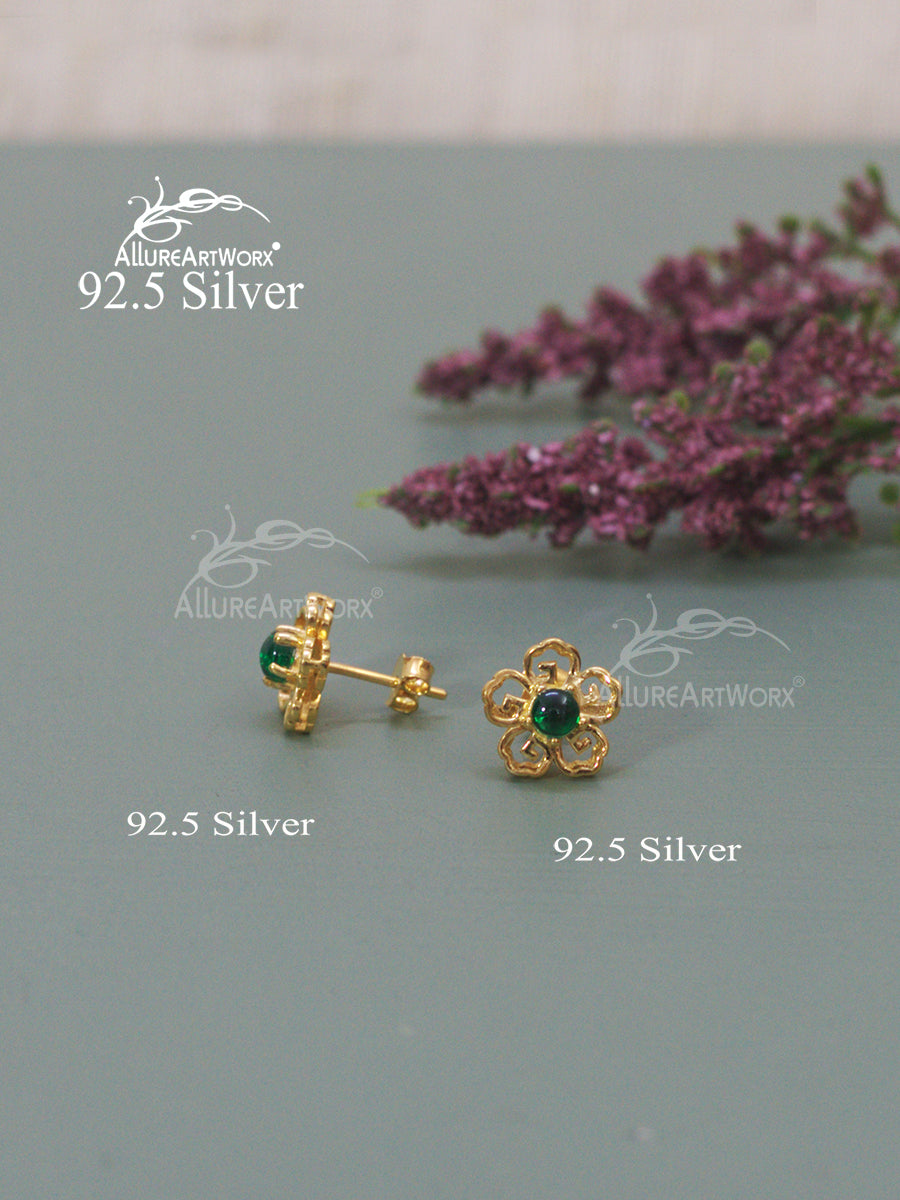 Pahi Silver Earrings(green)