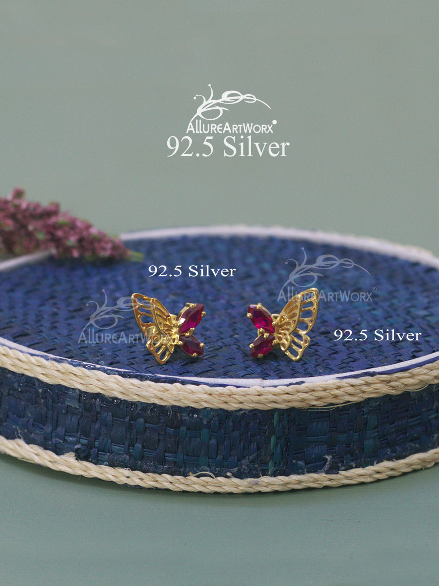 Kimana Silver Earrings(darkpink)