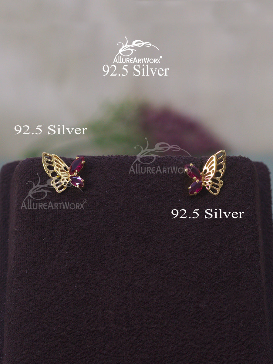 Kimana Silver Earrings(darkpink)