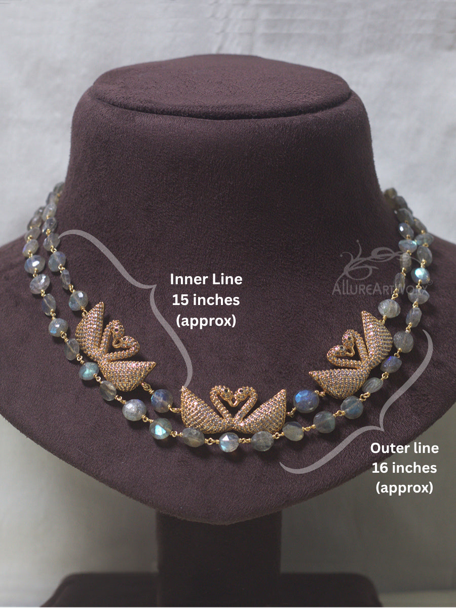 Labradorite Swan Neckpiece