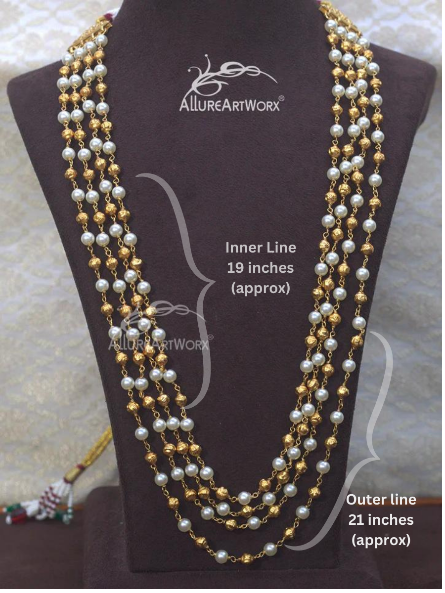 Pearl Gold ball  Neckpiece