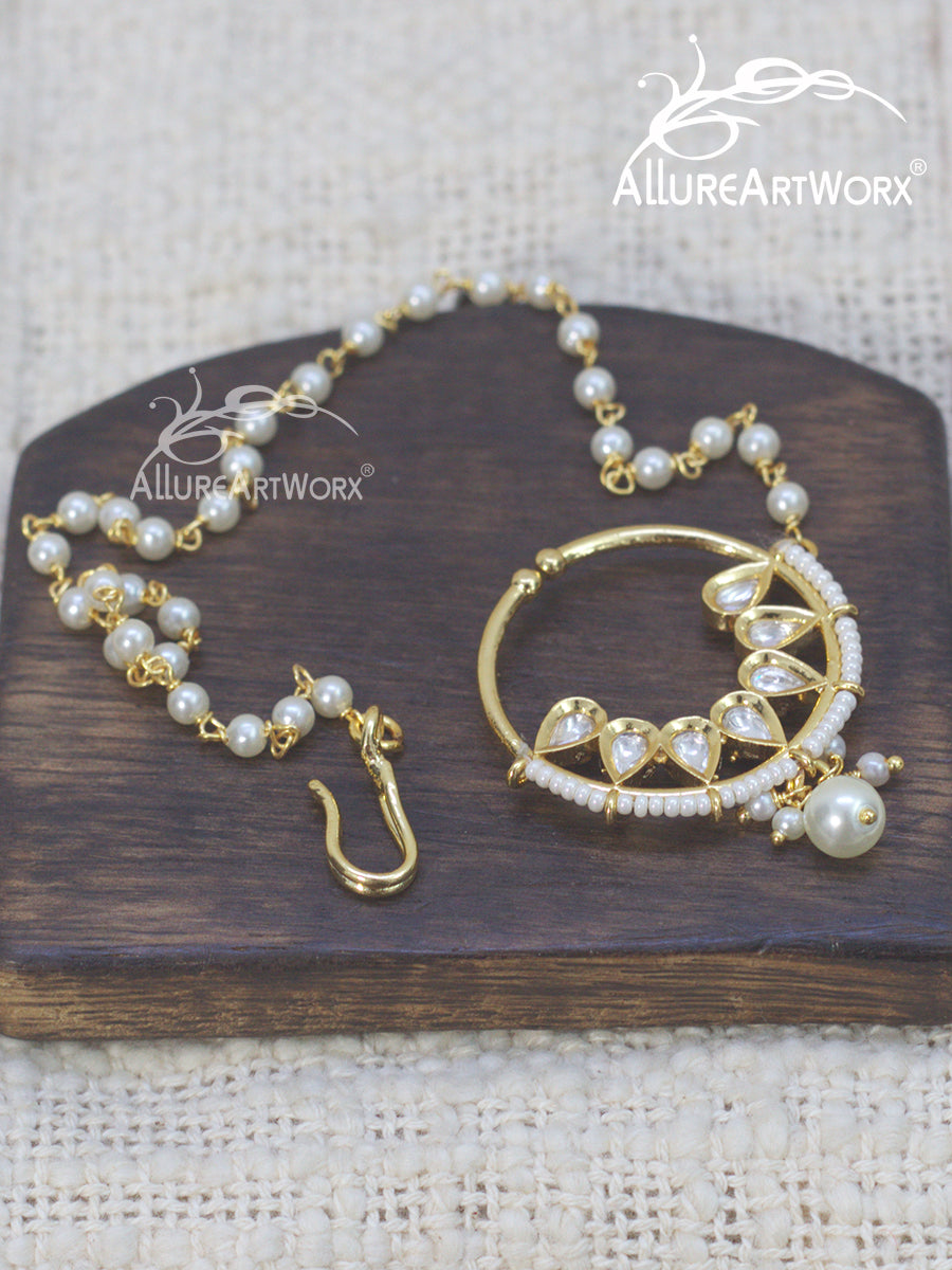 Kundan Pearl Nosering