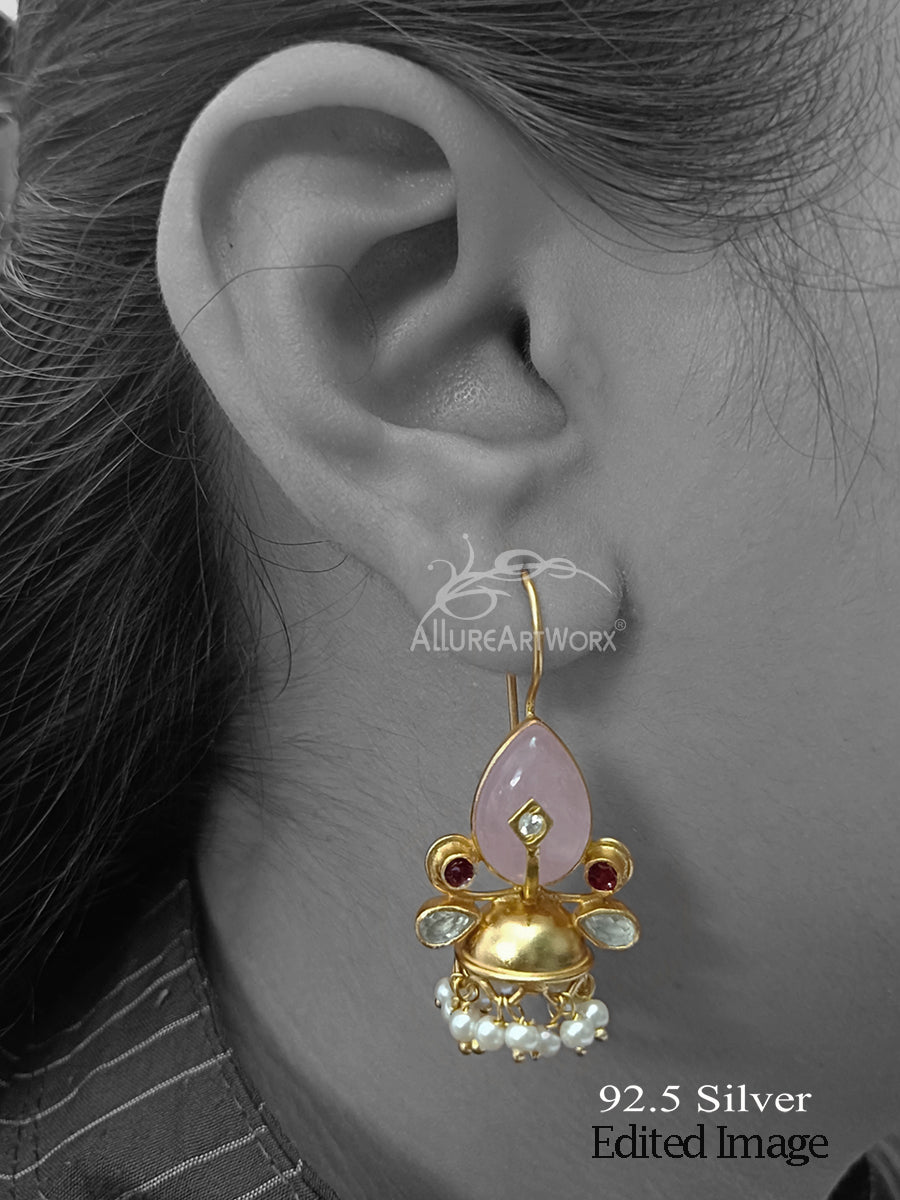Ruzova Silver Jhumkis