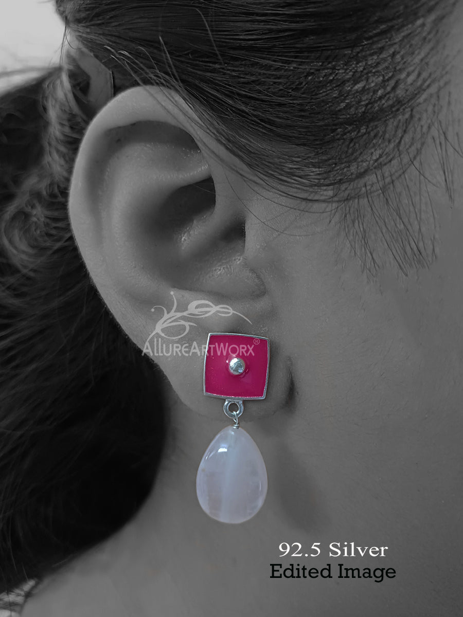 Blush Silver Earrings